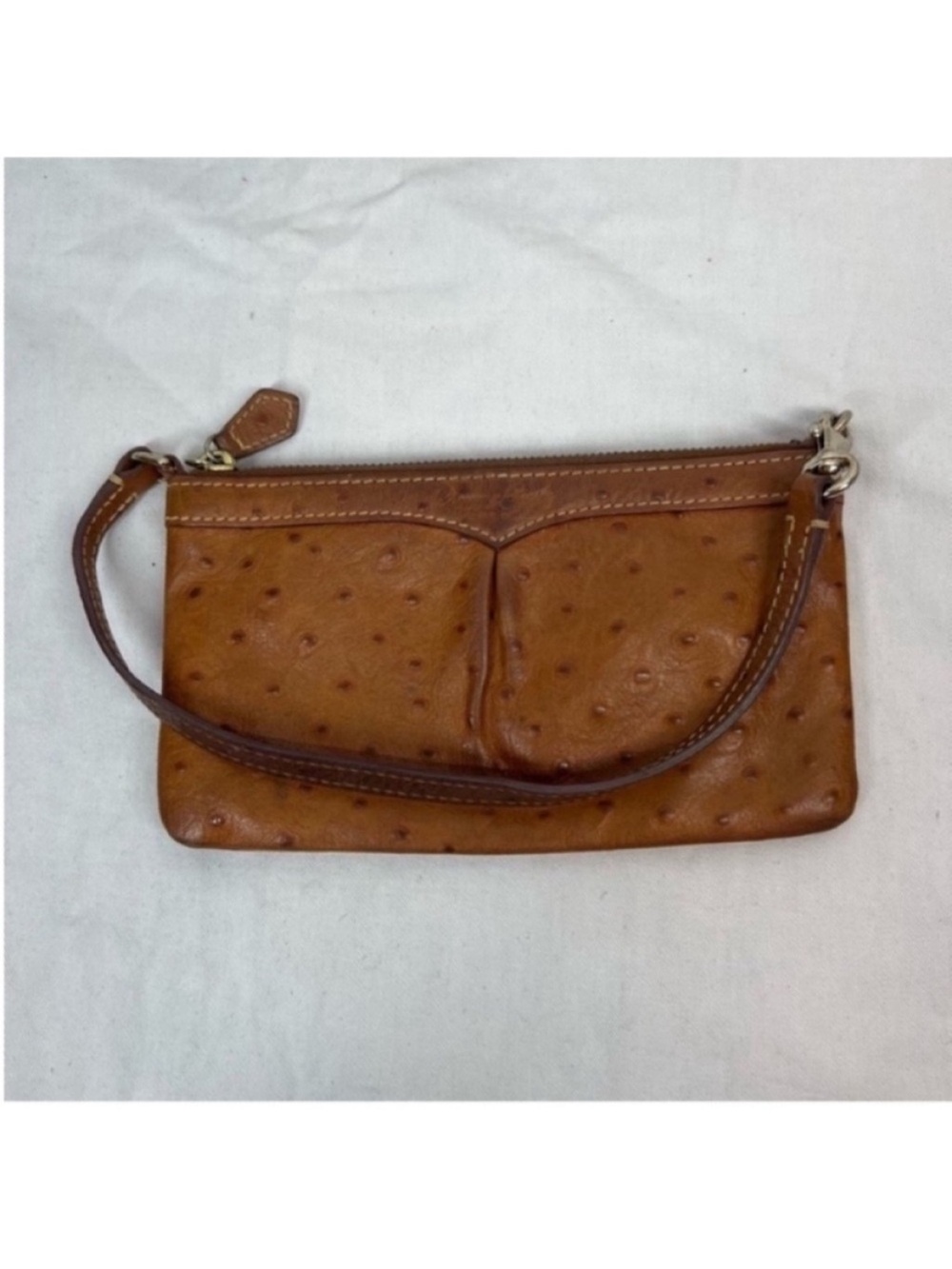 Dooney & Bourke vintage 90s Y2K ostrich leather embossed slim wristlet